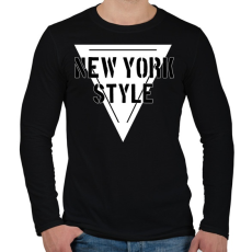PRINTFASHION NEW YORK STYLE - Férfi hosszú ujjú póló - Fekete