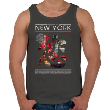 PRINTFASHION New York utcái - Férfi atléta - Sötétszürke atléta, trikó