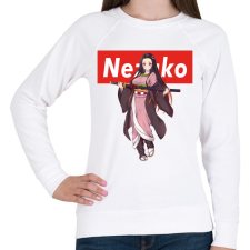 PRINTFASHION Nezuko - Női pulóver - Fehér női pulóver, kardigán