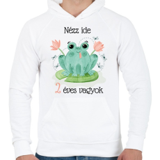 PRINTFASHION Nézz ide - Számmal - Férfi kapucnis pulóver - Fehér