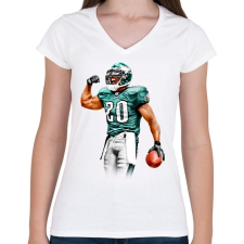PRINTFASHION NFL Philadelphia Eagles - Női V-nyakú póló - Fehér női póló