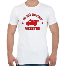 PRINTFASHION Ní-nú kocsi - Férfi póló - Fehér