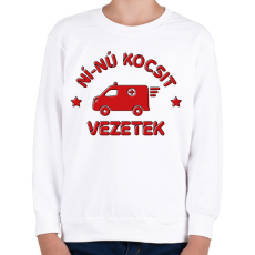 PRINTFASHION Ní-nú kocsi - Gyerek pulóver - Fehér