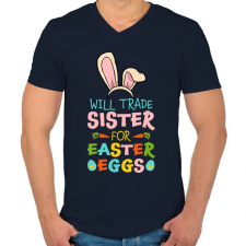 PRINTFASHION Nice deal - Férfi V-nyakú póló - Sötétkék férfi póló