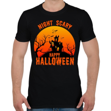 PRINTFASHION Nigh Scary Halloween - Férfi póló - Fekete férfi póló