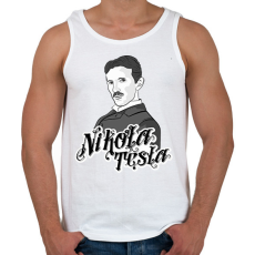PRINTFASHION Nikola Tesla - Férfi atléta - Fehér