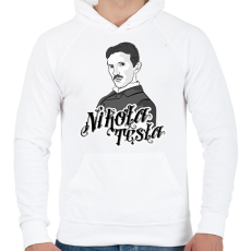 PRINTFASHION Nikola Tesla - Férfi kapucnis pulóver - Fehér