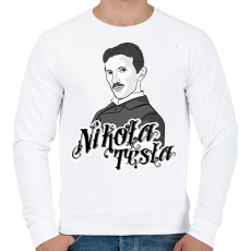 PRINTFASHION Nikola Tesla - Férfi pulóver - Fehér