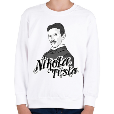 PRINTFASHION Nikola Tesla - Gyerek pulóver - Fehér