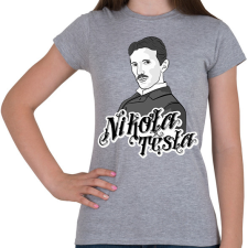 PRINTFASHION Nikola Tesla - Női póló - Sport szürke női póló