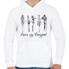 PRINTFASHION Nincs egy rongyom! - Férfi kapucnis pulóver - Fehér férfi pulóver, kardigán