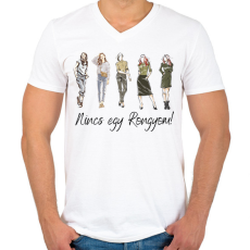 PRINTFASHION Nincs egy rongyom! - Férfi V-nyakú póló - Fehér