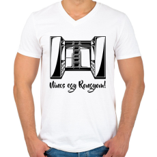 PRINTFASHION Nincs egy rongyom! - Férfi V-nyakú póló - Fehér
