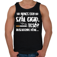 PRINTFASHION Nincs egy szál cigid, Tesó? Buszjegyre kéne... - Férfi atléta - Fekete atléta, trikó