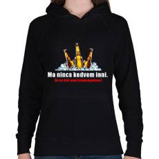 PRINTFASHION Nincs kedvem inni - Női kapucnis pulóver - Fekete