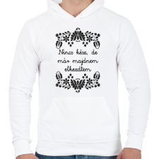 PRINTFASHION Nincs kész, de már majdnem elkezdtem - Férfi kapucnis pulóver - Fehér férfi pulóver, kardigán