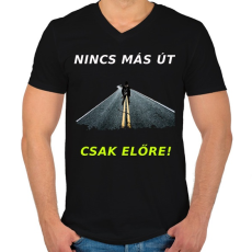 PRINTFASHION NINCS MÁS ÚT - Férfi V-nyakú póló - Fekete