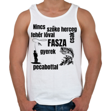PRINTFASHION Nincs szőke herceg fehér lóval csak fasza gyerek pecabottal - Férfi atléta - Fehér