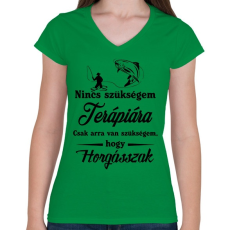 PRINTFASHION Nincs szükségem..  - Női V-nyakú póló - Zöld