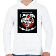 PRINTFASHION Nincs szükségem terápiára, csak motoroznom kell - Férfi kapucnis pulóver - Fehér