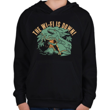 PRINTFASHION Nincs wifi - Gyerek kapucnis pulóver - Fekete gyerek pulóver, kardigán