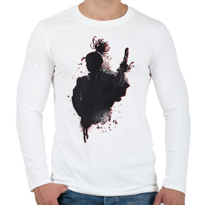 PRINTFASHION Ninja árnyékharcos - Férfi hosszú ujjú póló - Fehér férfi póló