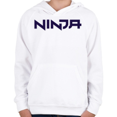 PRINTFASHION Ninja - Blue - Gyerek kapucnis pulóver - Fehér
