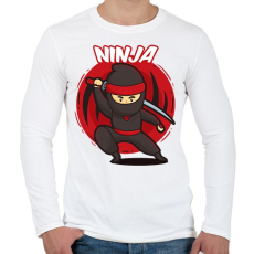 PRINTFASHION Ninja - Férfi hosszú ujjú póló - Fehér