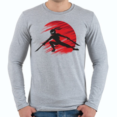 PRINTFASHION Ninja - Férfi hosszú ujjú póló - Sport szürke