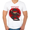 PRINTFASHION Ninja - Férfi V-nyakú póló - Fehér
