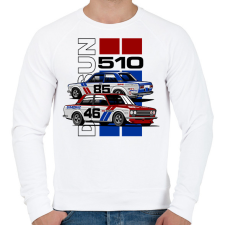 PRINTFASHION Nissan Datsun 510 - Férfi pulóver - Fehér férfi pulóver, kardigán