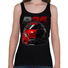 PRINTFASHION Nissan GT-R R35 - Női atléta - Fekete női trikó