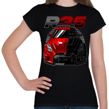 PRINTFASHION Nissan GT-R R35 - Női póló - Fekete női póló
