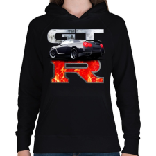 PRINTFASHION Nissan GTR - Női kapucnis pulóver - Fekete női pulóver, kardigán