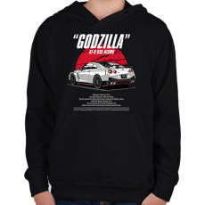 PRINTFASHION Nissan GTR R35 Nismo - Gyerek kapucnis pulóver - Fekete