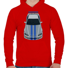 PRINTFASHION Nissan Skyline - Férfi kapucnis pulóver - Piros férfi pulóver, kardigán