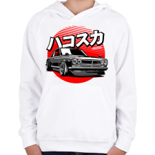 PRINTFASHION NISSAN SKYLINE GT-R  - Gyerek kapucnis pulóver - Fehér gyerek pulóver, kardigán