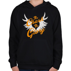 PRINTFASHION no chash no glory - Gyerek kapucnis pulóver - Fekete