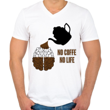 PRINTFASHION no coffe - Férfi V-nyakú póló - Fehér férfi póló
