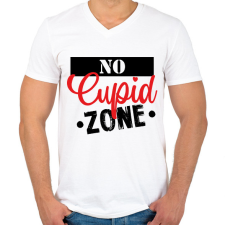 PRINTFASHION No Cupid zone - Férfi V-nyakú póló - Fehér férfi póló