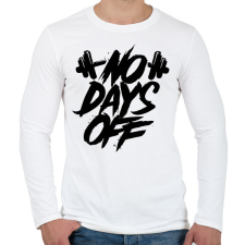 PRINTFASHION No days off - Férfi hosszú ujjú póló - Fehér férfi póló