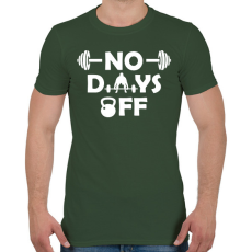 PRINTFASHION No days off - Férfi póló - Katonazöld