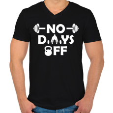 PRINTFASHION No days off - Férfi V-nyakú póló - Fekete