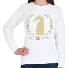 PRINTFASHION No Drama Lama - Női pulóver - Fehér női pulóver, kardigán