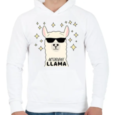 PRINTFASHION no drama llama - Férfi kapucnis pulóver - Fehér