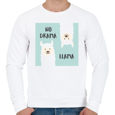 PRINTFASHION No drama llama - Férfi pulóver - Fehér férfi pulóver, kardigán
