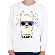PRINTFASHION no drama llama - Gyerek pulóver - Fehér