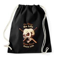 PRINTFASHION No Drum, No Life - Sportzsák, Tornazsák - Fekete tornazsák