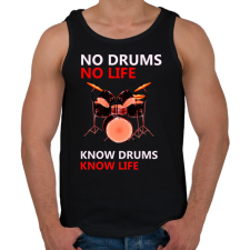 PRINTFASHION no drums no life - Férfi atléta - Fekete atléta, trikó