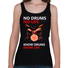 PRINTFASHION no drums no life - Női atléta - Fekete